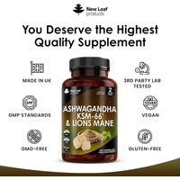 New Leaf Ashwagandha & Lions Mane Capsules
